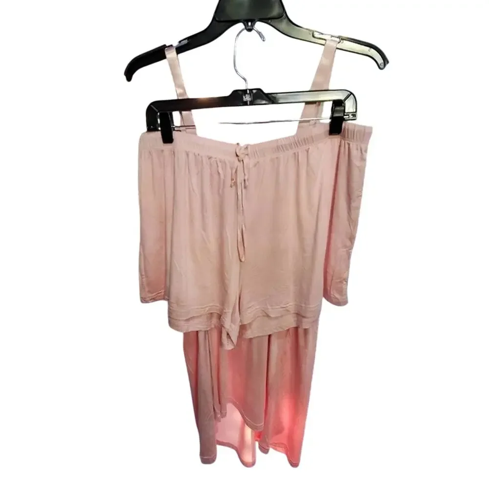 Daisy Fuentes Womens‎ Pink Lace Top babydoll Cami Boxer Set Plus Size 2X NEW